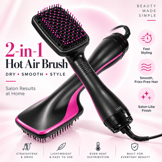 💗 2-in-1 Ionic Hot Air Styling Brush