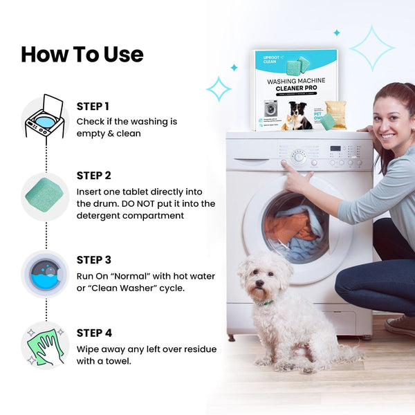 🐾 Pet Hair & Odor Washing Machine Cleaner Tablets | Deep Clean & Deodorize
