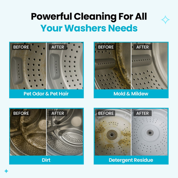 🐾 Pet Hair & Odor Washing Machine Cleaner Tablets | Deep Clean & Deodorize